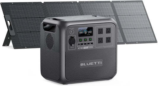 BLUETTI AC180 200W Solar Generator with Solar Panel Included, 1152Wh 1800W
