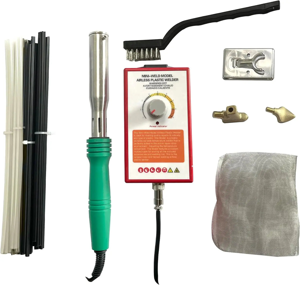 Plastic Welding Kit, 200W Welder Soldering Iron Gun, 2 Tips, 2 Wire Mesh, 32 Rods for Crack/Electronics Repair