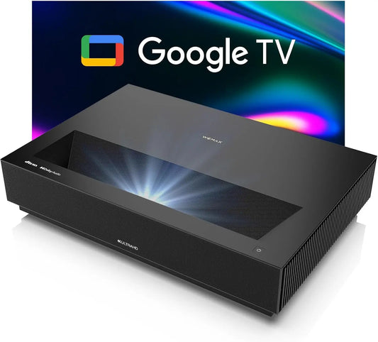 WEMAX Nova Pro 4K Ultra Short Throw Projector, Google TV, 2100 ISO Lumens, Bluetooth Connectivity, Wi-Fi Connectivity