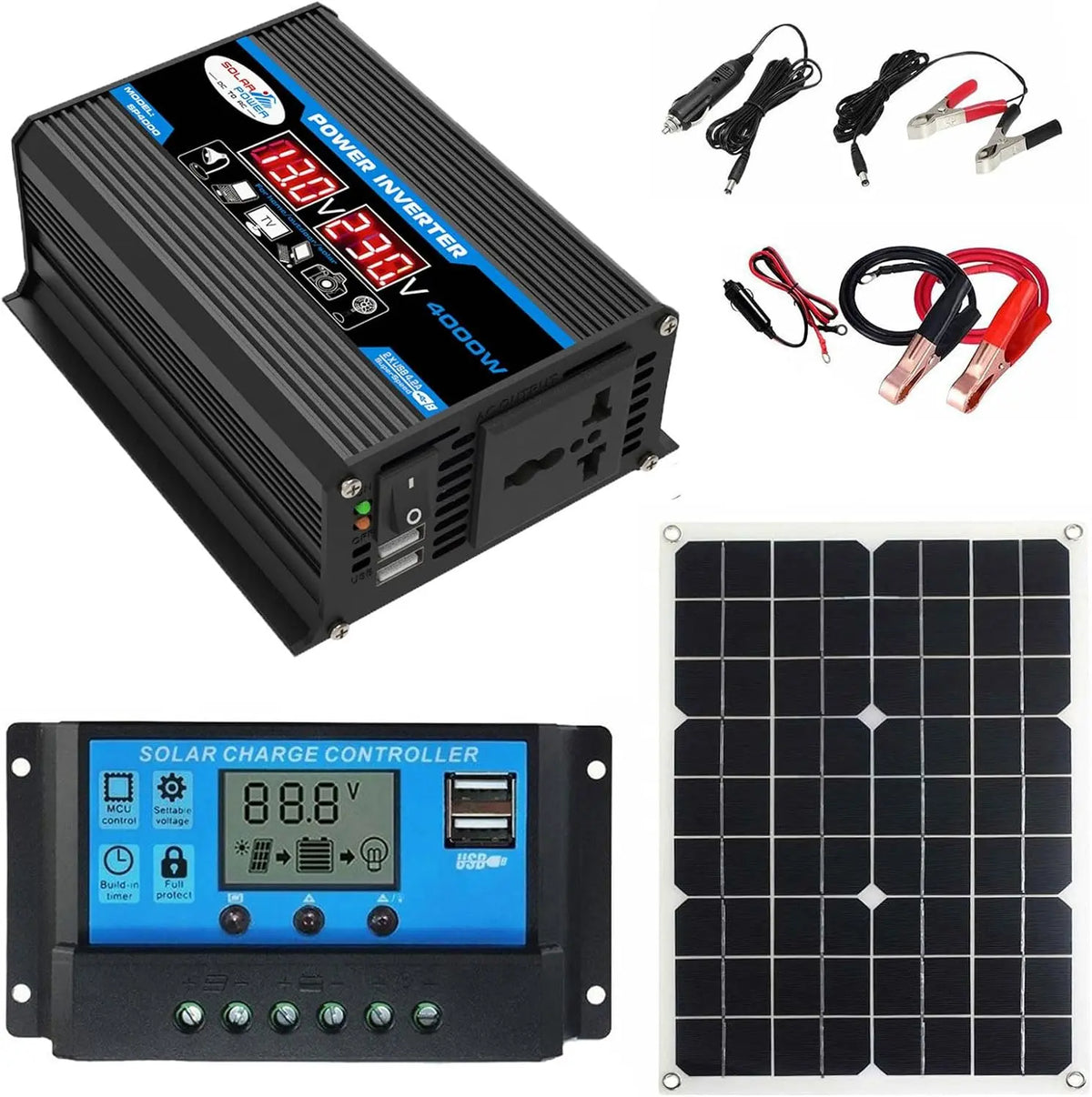 18W 4000W Off-Grid Solar Panel Kit Panel 30A Controller