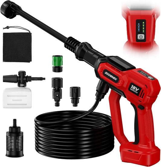 Cordless Portable Washer for Milwaukee 18V Battery, 6-in-1 Nozzle, 3 Level Adjustable for Car Yard Fence Wall Clean Battery Not Included
