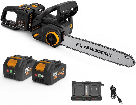 40V 16-Inch Electric Chainsaw Cordless, Brushless Battery Powered Chainsaw, Brushless Motor