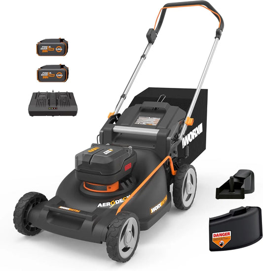 Worx Cordless Lawn Mower, 40V 21 Inch 3-in-1 Grass Mower for 1/2 Acre, WG752, Brushless Motor