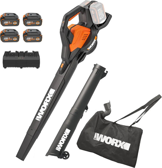 WORX 40V 3-in-1 Cordless Leaf Blower/Leaf Vacuum/Leaf Mulcher, WG583.1, Brushless Motor, 2-Speed Control
