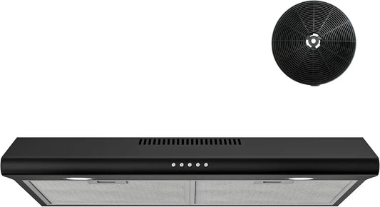 FIREGAS 30 Inch Black Under Cabinet Range Hood - Kitchen Vent Hood