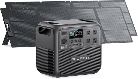 BLUETTI 2073.6Wh Elite 200 V2 Solar Generator & 2x200W Solar Panel Included