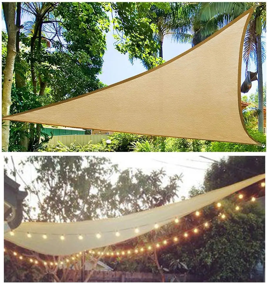3.6x3.6m Waterproof LED Sun Shade Sail UV Resistant, for Garden Balcony and Terrace Breathable with Lights for Sun Protection
