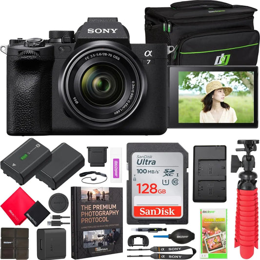 Sony a7 IV Mirrorless Full Frame Camera Body w/ 28-70mm F3.5-5.6 Lens Kit ILCE-7M4K/B Official Sony USA, Wi-Fi Connectivity