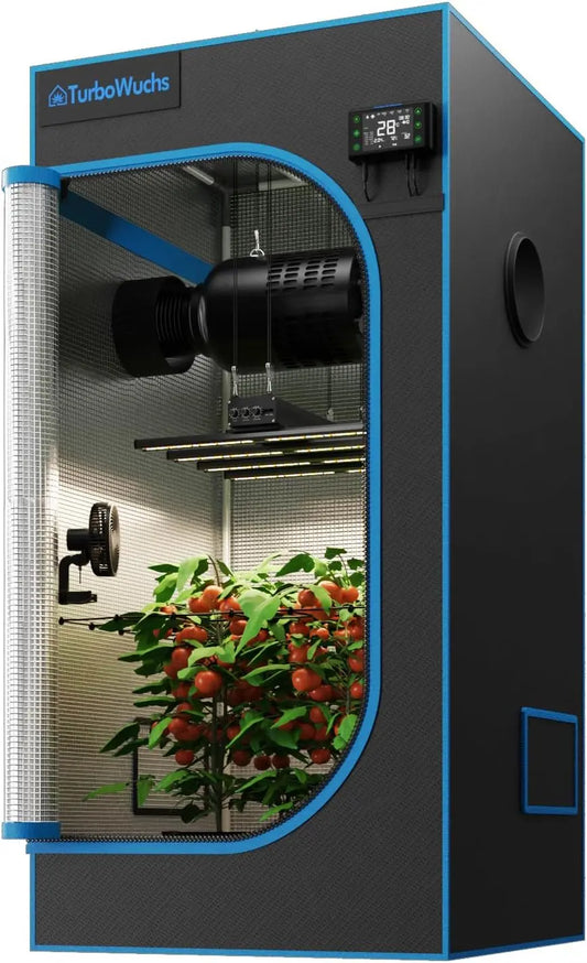 Grow Tent Kit Complete System 3x3 ft, 320W LED Grow Light with LM301H EVO & Sunrise Timer, 1680D High-Reflective Mylar Tent