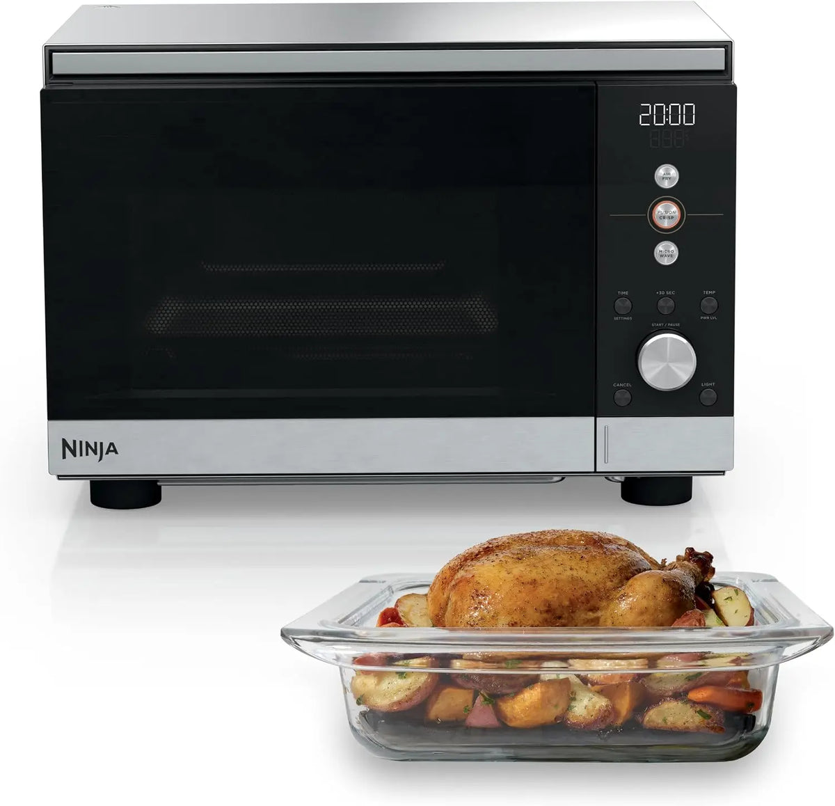 Ninja Crispi Microwave & Air Fryer with FusionCrisp, Silver, MW101