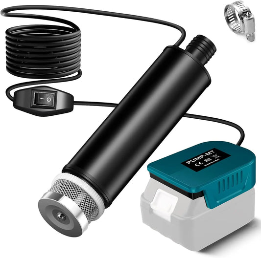 Water Pump for Makita 18V Battery, 500GPH Submersible Pump/Dirty Water/Suction/Flat Water, for Pool, Garden Irrigation, Car Wash, Puddle, Camping