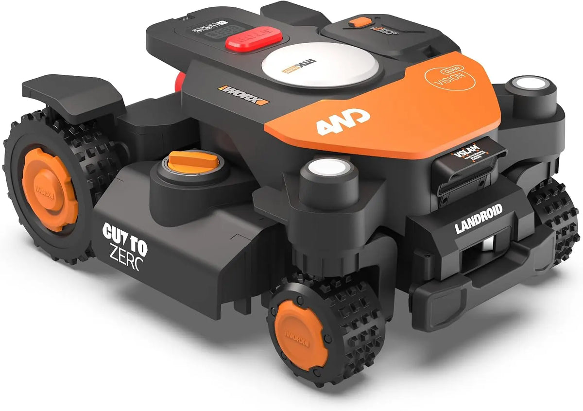 WORX Robot Lawn Mower 4WD for 1/2 Acre, No Perimeter Wire, WR342, Remote Control