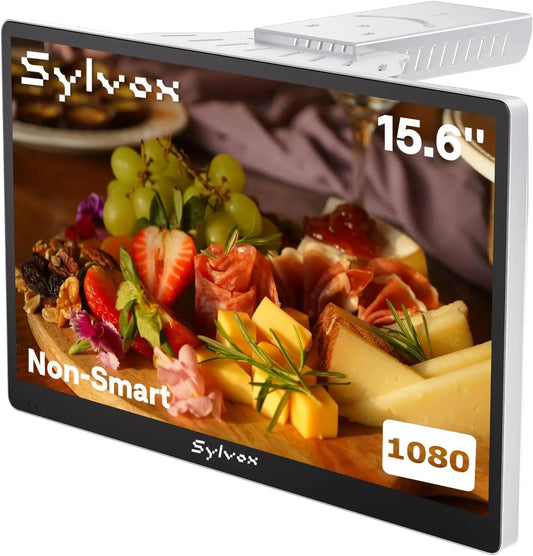 SYLVOX 15.6 Inch Under Cabinet Kitchen TV, Non-Smart 1080P FHD Small TV, Foldable with 90° Rotation, 178° Wide Viewing Angle, HDMI USB RF Ports