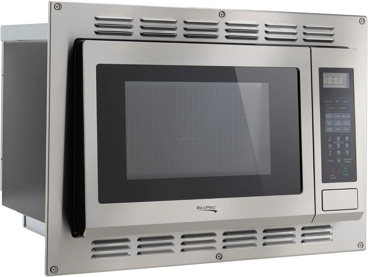 RecPro 1.1 Cu. Ft. RV Convection Microwave Stainless Steel, LED Display, Timer