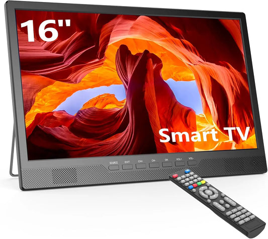 Desobry 16 Inch Small Smart Television, LCD Small Kitchen Television with WiFi