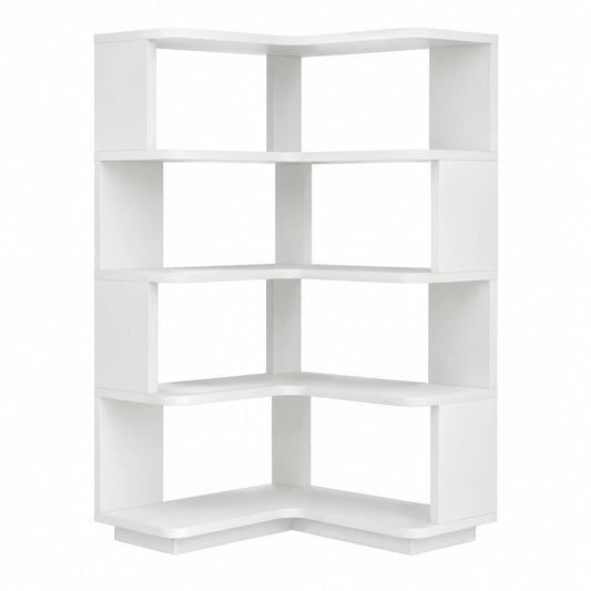 Bureau, avec rangement, avec étagères, 162 x 60 x 60 cm, coloris blanc, pour l’espace de travail