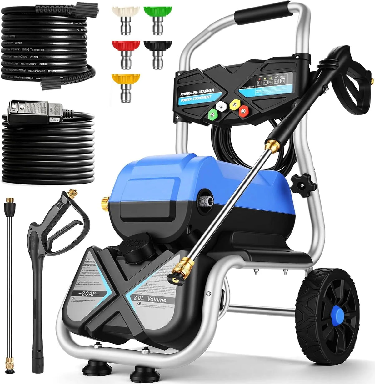 MAX 5000 PSI 4GPM Electric Pressure Washer, 1800W Commercial Plug Powered Pressure Washer, Blue