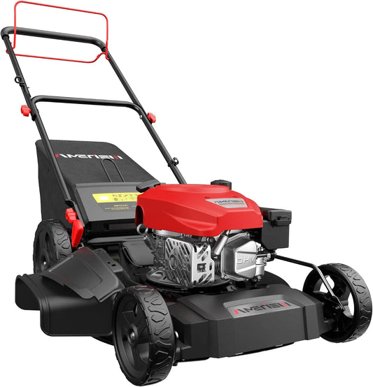 AMERISUN 21 Inch Self-Propelled Gas Lawn Mower, 170cc OHV Engine 3-in-1 Mower