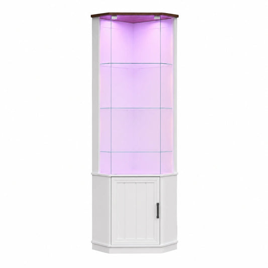 Bureau, avec étagères, en verre, coloris blanc, pour l’espace de travail