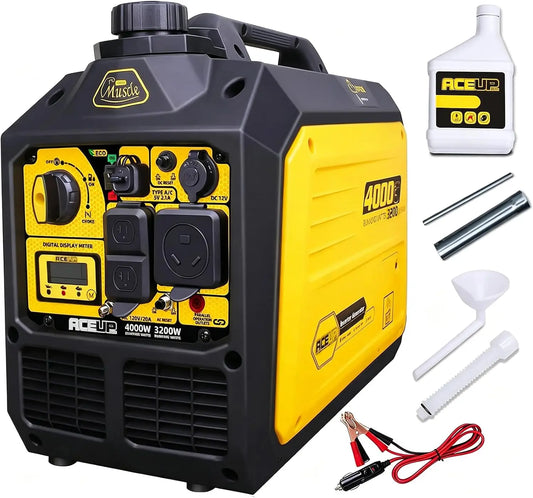Aceup 4000 Watt Energy Portable Inverter Generator 149cc, Super Quiet Gas Generator for Home, RV-Ready, EPA Compliant