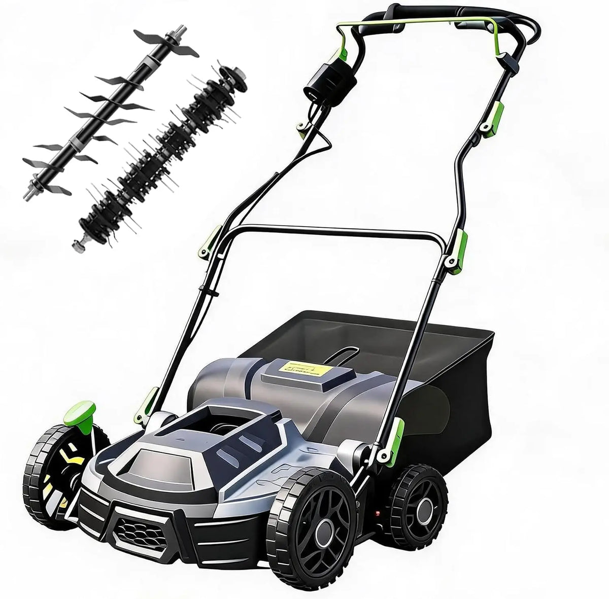 14.5 Gal 15.5A Electric Lawn Dethatcher and Scarifier with Big Collect Bag