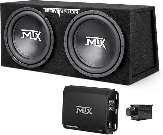 MTX 12 Inch 1200W Dual Loaded Car Subwoofer Audio with Sub Box and Amplifier, TNP212D2
