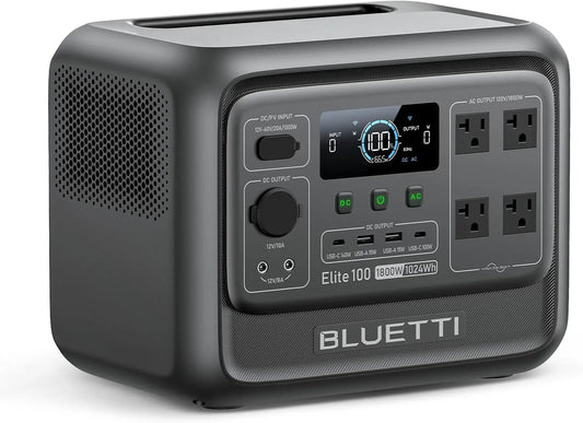BLUETTI Elite 100 V2 Portable Power Station for Camping 1024Wh 1800W, Bluetooth Connectivity, Wi-Fi Connectivity