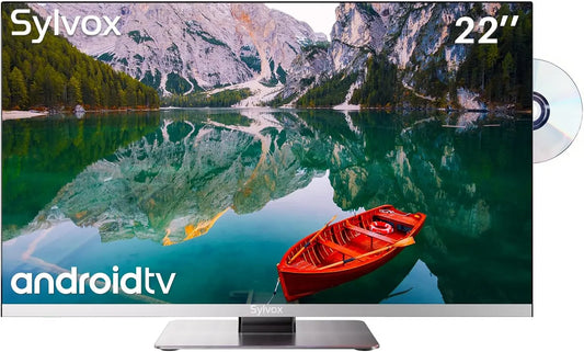 SYLVOX 22'' Smart 12 Volt TV Digital Video Disc Combo FHD 1080P Android 11.0, with ARC CEC WiFi Wireless Connection, for Home, RV Camper, Black