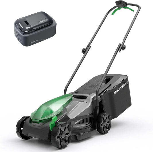 14 Inch Cordless Lawn Mower, 20V Lightweight Push Mower with 5.0Ah Battery, Ultra-Quiet Motor for Small Yards, Lawn Care, Backyard Maintenance