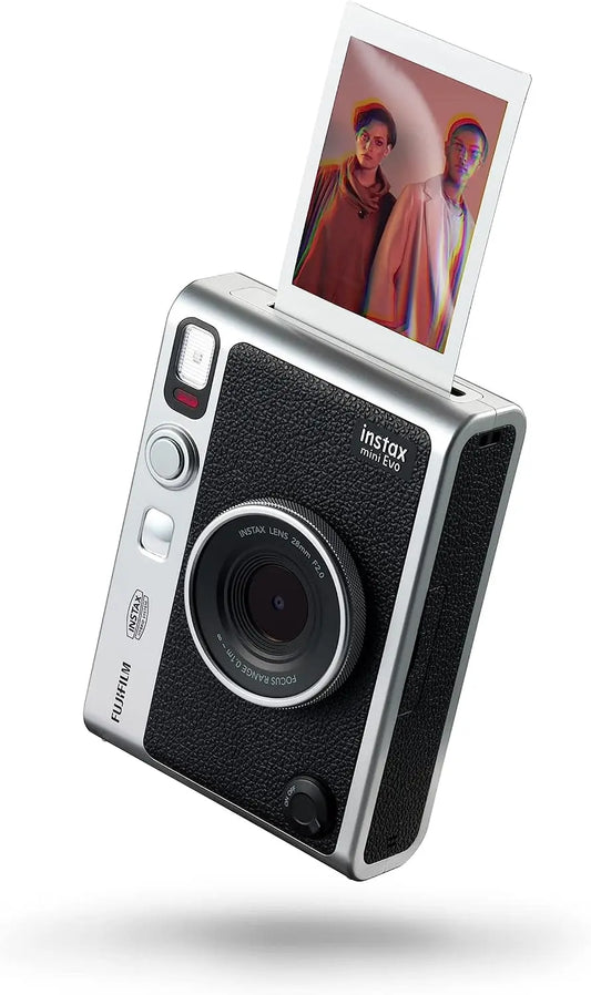 Instax mini EVO 2-in-1 Photo Camera and Printer with a 2.7 Inch LCD Screen, 10 Lens and 10 Film Effects, mini Film Format, Black, Timer
