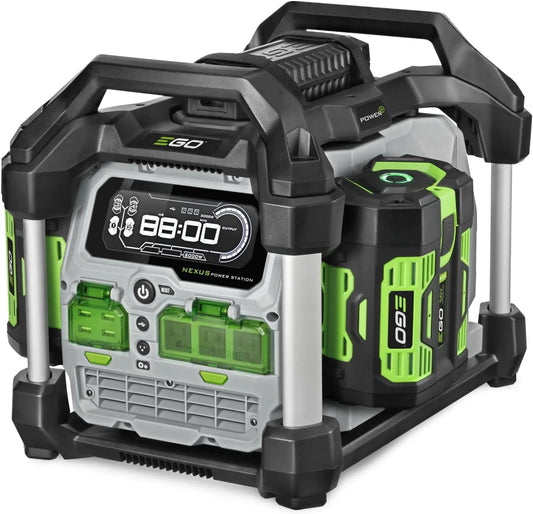 EGO POWER+ Portable Power Station, 3000W, Battery Powered, Includes 2 56V 7.5Ah Batteries and Charger, PST3042, LED Display