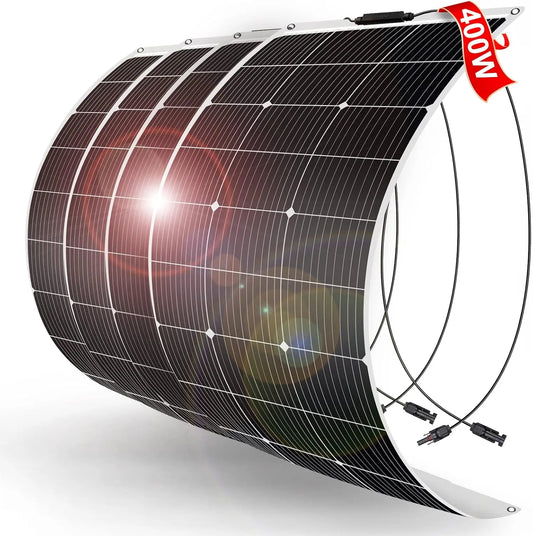 DOKIO 4-Pack 400W Flexible Solar Panels, 18V, ETFE, for 12V Systems