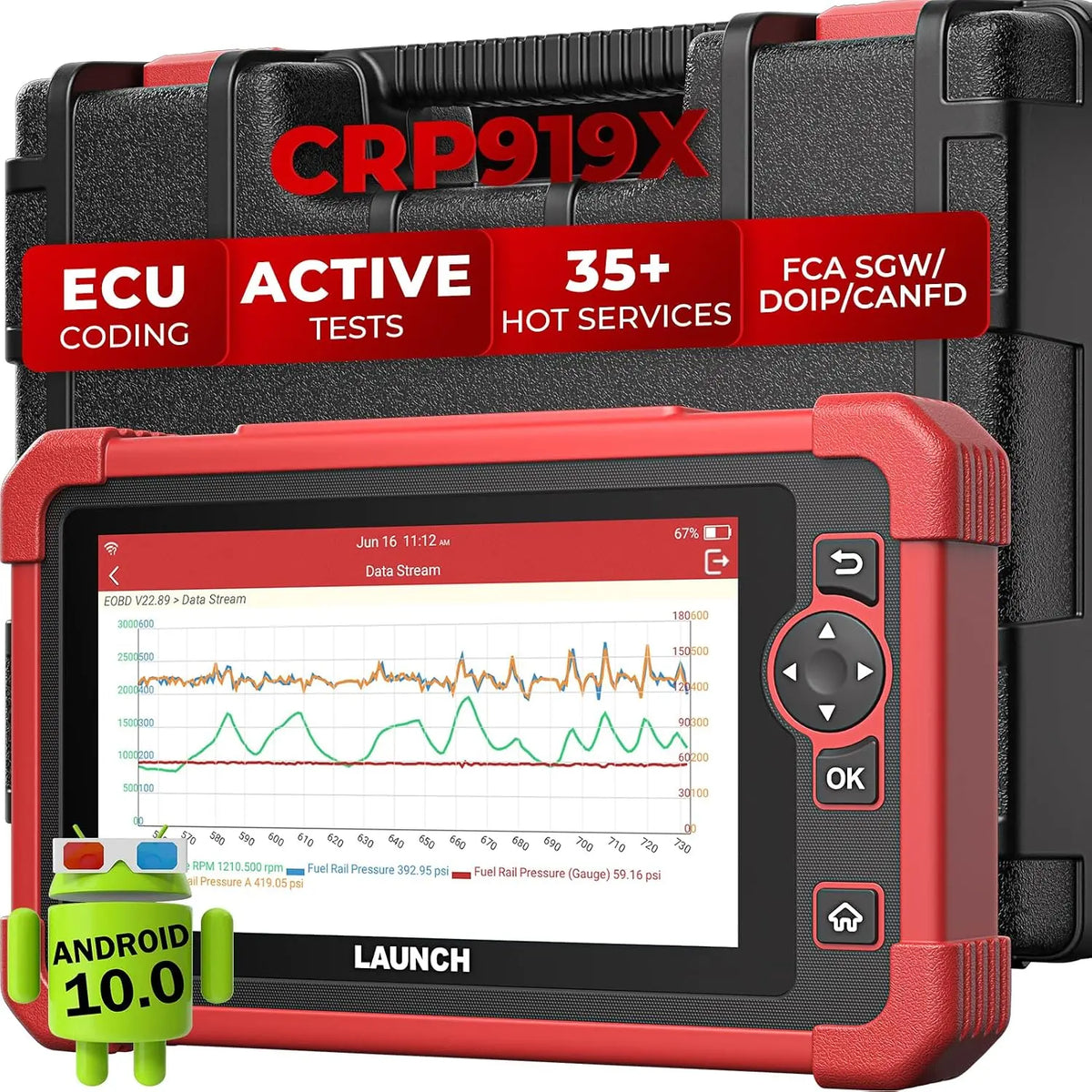 LAUNCH X431 CRP919X OBD2 Scanner - ECU Coding Car Scanner, 2026 US Version