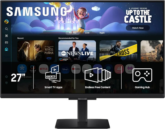 Samsung 27-Inch M5 M50F Series FHD Smart Monitor with Streaming TV, Speakers, HDR10, Gaming Hub, Multiple Ports, Black, LS27FM502ENXZA