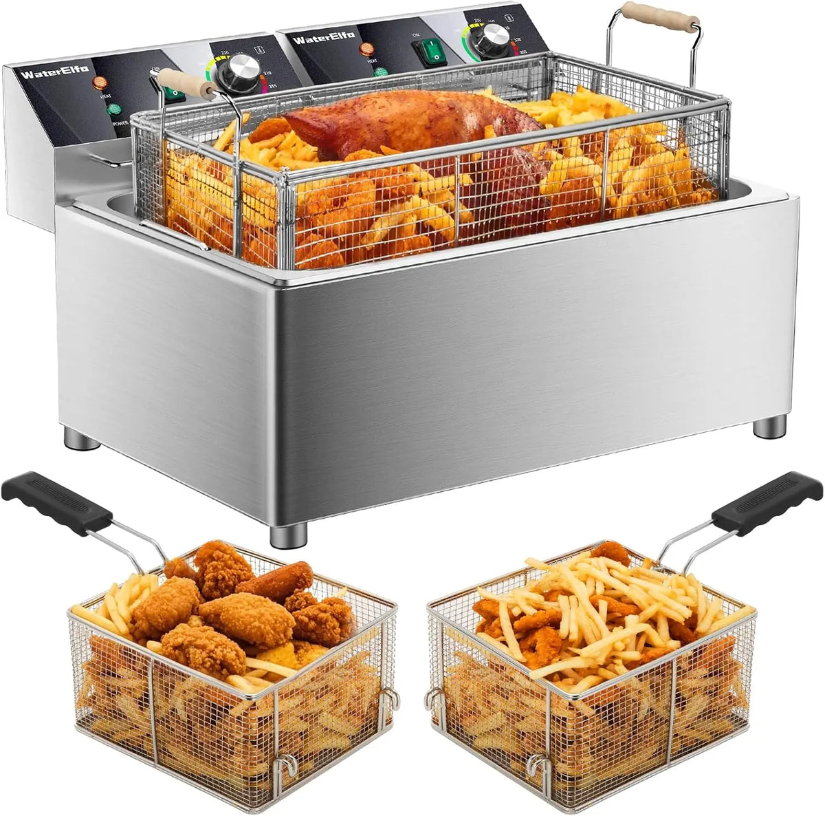 WaterElfo electric turkey fryer Commercial deep fryer, Timer