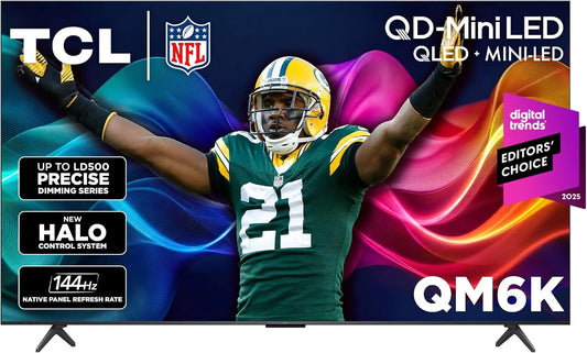 TCL 55 Inch QM6K Series QLED Mini LED 4K HDR Smart Google Television, 55QM6K