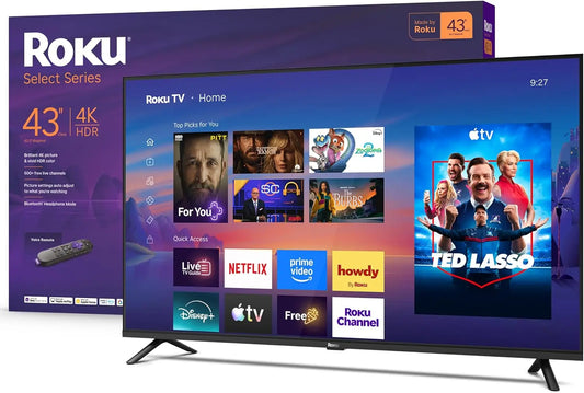 Roku 43-Inch Select Series Smart TV 2026-4K 2160p HDR TV TV, Remote Control, Bluetooth Connectivity