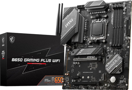 MSI B650 Gaming Plus WiFi Gaming Motherboard AMD Ryzen 9000/8000/7000 Series Processors, AM5, DDR5, PCIe 4.0, M.2, SATA 6Gb/s, USB 3.2 Gen 2, Wi-Fi 6E